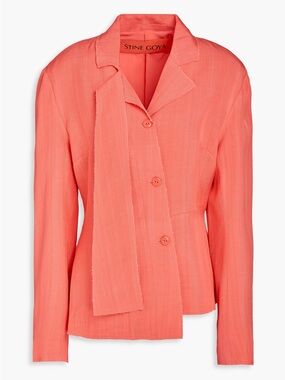 Stine Goya Draped Slub Blazer Coral Pink Lightweight Jacket Small